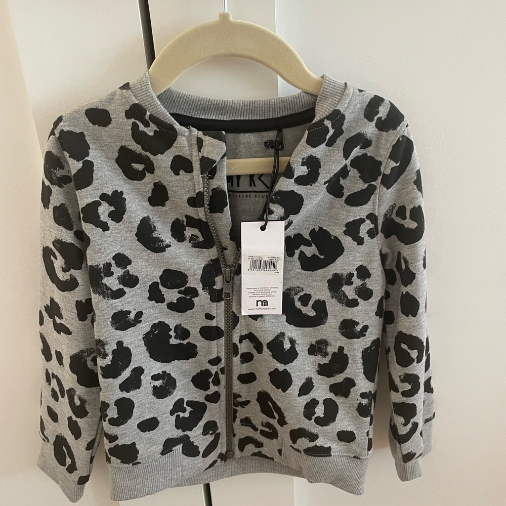 Mylene Klass leopard zip up sweatshirt. NWT